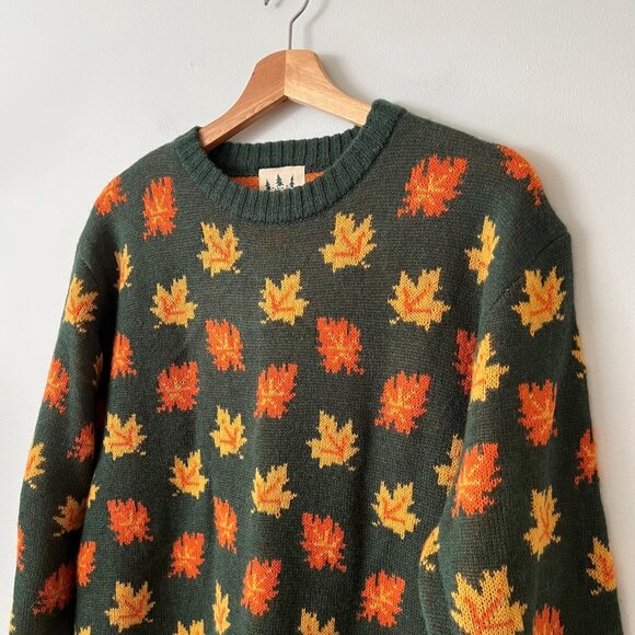Cozy Cabin Sweaters by Kiel James Patrick Big Cozy Fall Leaf Sweater Size Large - Picture 3 of 8